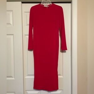 Brand New Flounce Fuchsia Jersey Midi Dress - Size 4